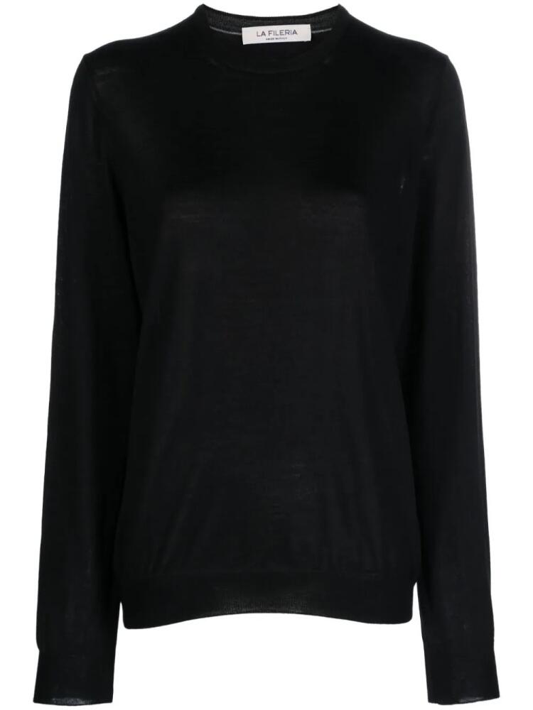 Fileria long-sleeve wool-blend jumper - Black Cover