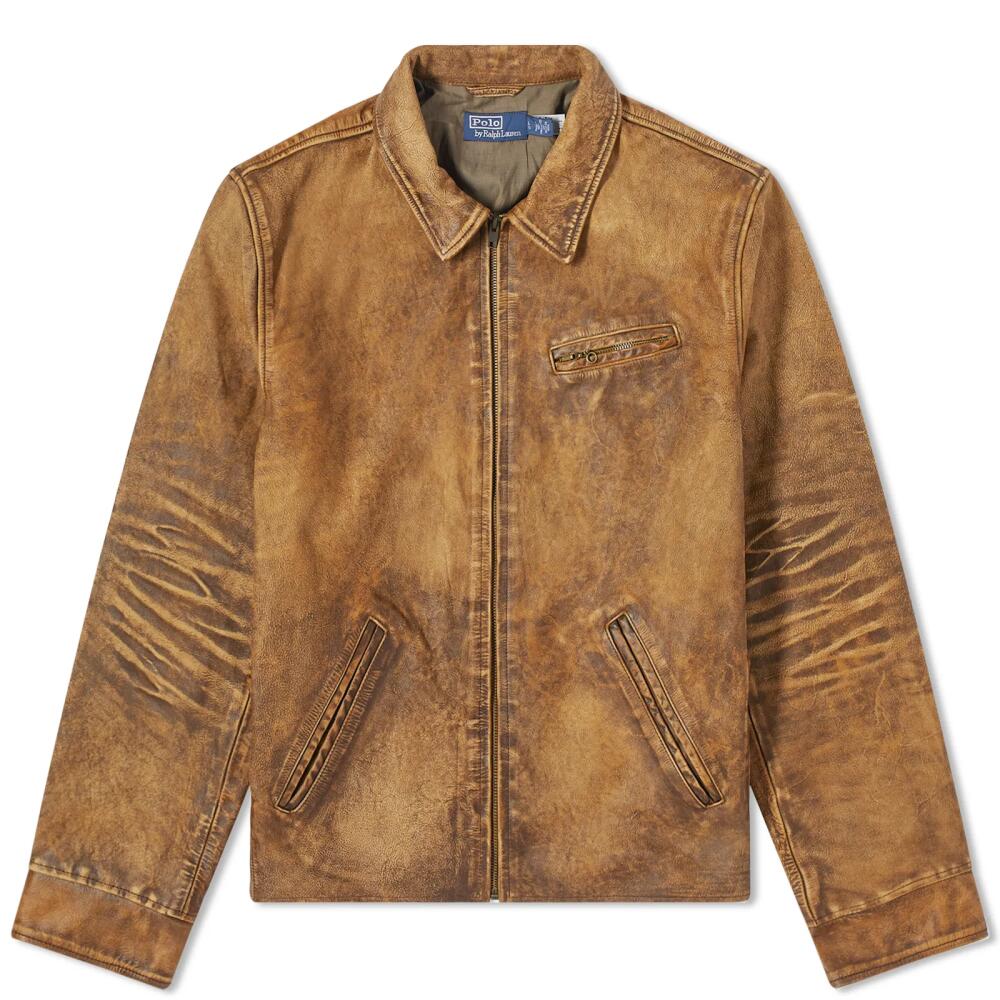 Polo Ralph Lauren Men's Hemingway Leather Bomber Jacket in Warren Brown Cover