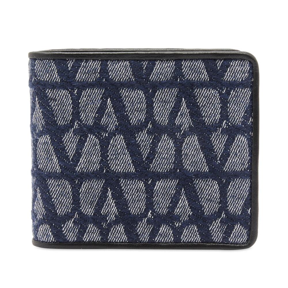 Valentino Men's Icon Logo CardHolder in Denim Blue Cover