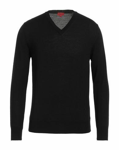 Isaia Man Sweater Black Wool Cover