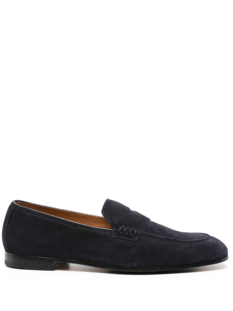 Doucal's almond-toe suede loafers - Blue Cover