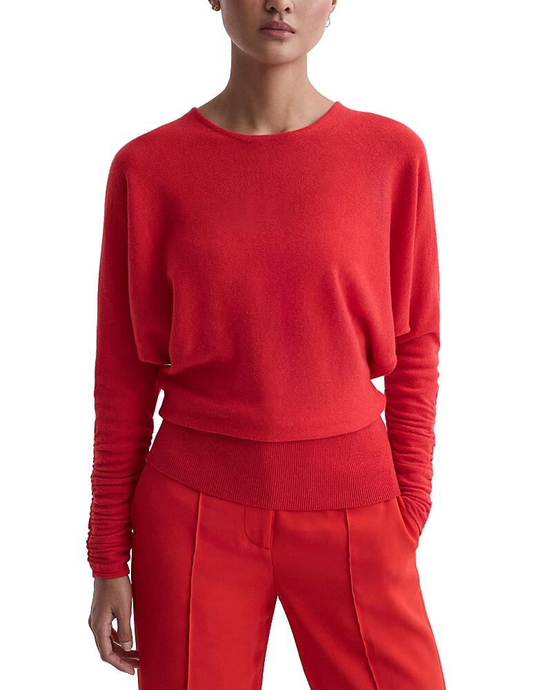 Reiss Lisa Crewneck Ruched Sleeve Sweater Cover