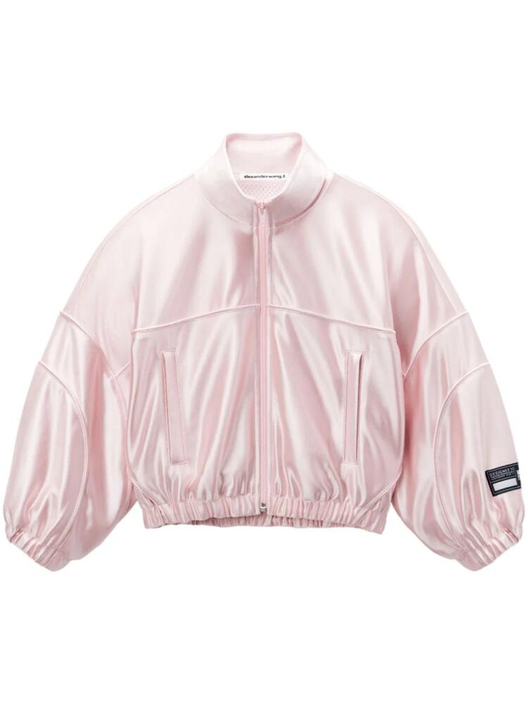 Alexander Wang logo-appliqué bomber jacket - Pink Cover