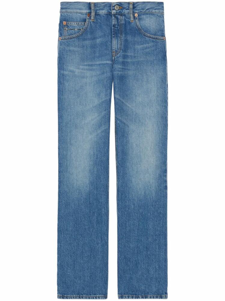 Gucci Horsebit-detail straight-leg jeans - Blue Cover