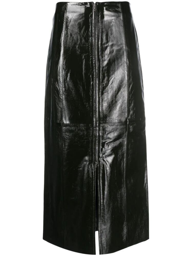 Gestuz IdanaGZ leather midi skirt - Green Cover