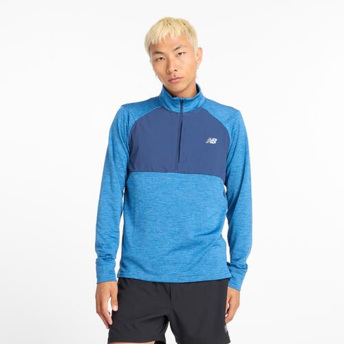 New Balance Athletics Heat Grid 1/2 Zip - Mens Blue/White Cover