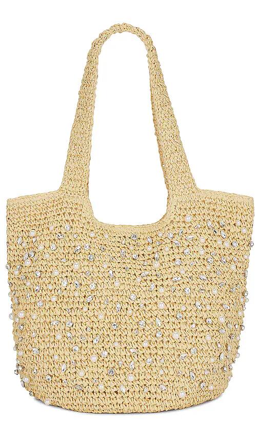 BTB Los Angeles Nia Crystal Hobo Bag in Beige Cover