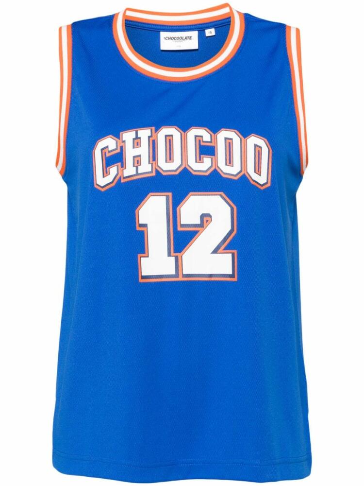 CHOCOOLATE logo and number tank top - Blue Cover