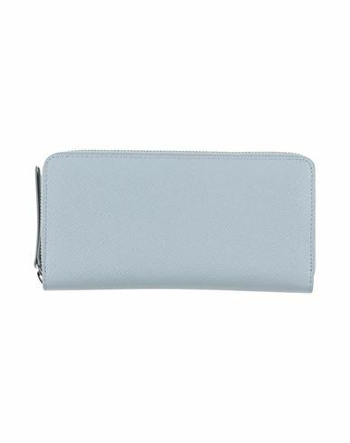 Maison Margiela Woman Wallet Sky blue Cow leather, Brass, Zinc, Aluminum, Copper Cover