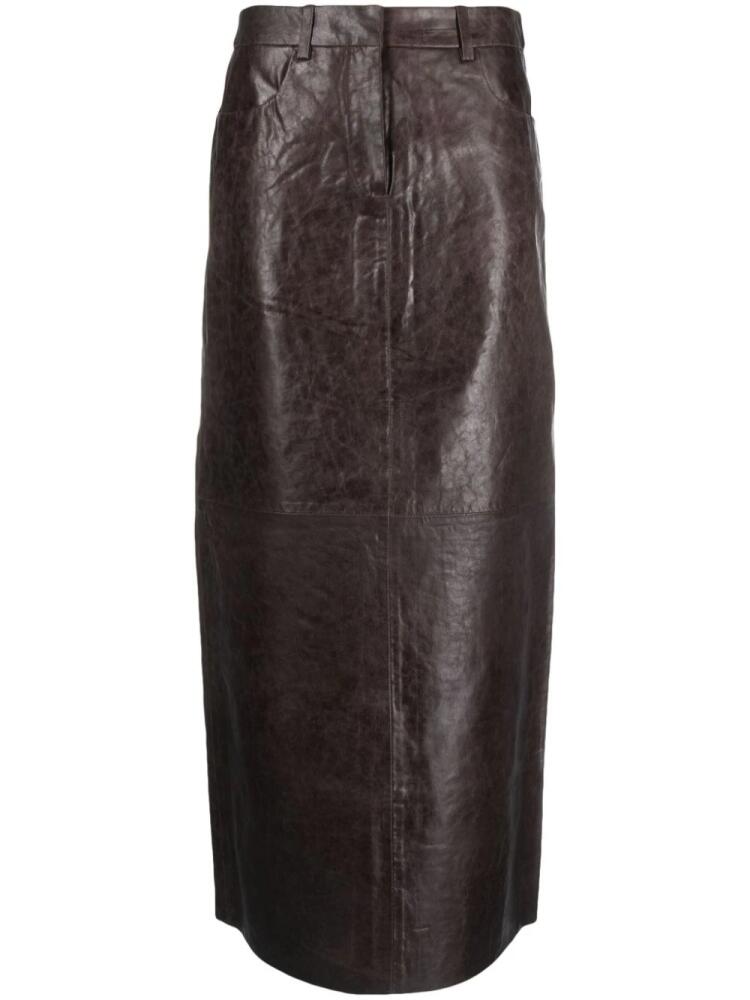 Gestuz IbbieGZ leather midi skirt - Brown Cover