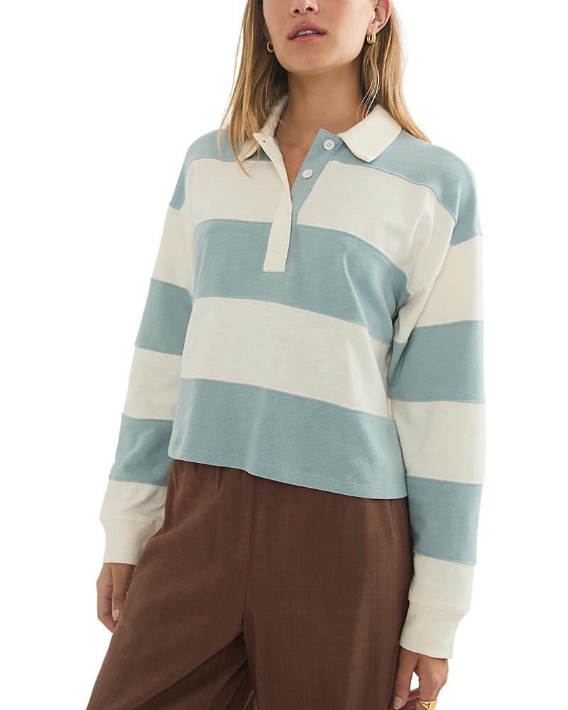 Marine Layer Cropped Rugby Polo Top Cover