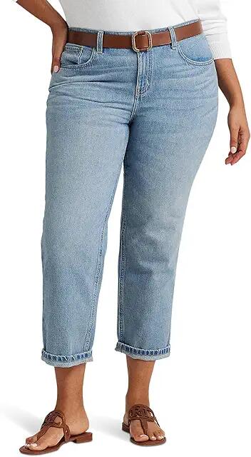 LAUREN Ralph Lauren Plus-Size Relaxed Tapered Ankle Jeans (Isla Wash) Women's Jeans Cover