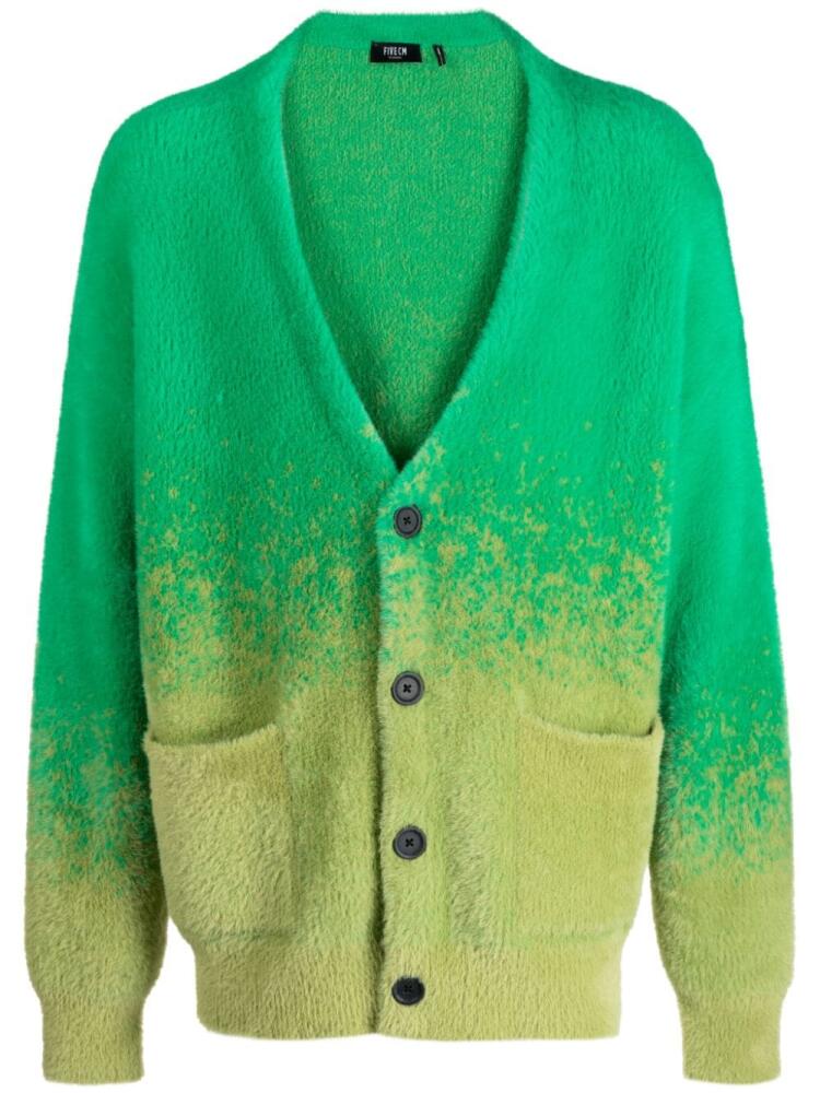 FIVE CM two-tone V-neck cardigan - Green Cover