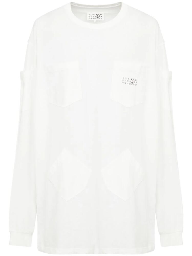 MM6 Maison Margiela numbers-motif cotton T-shirt - White Cover