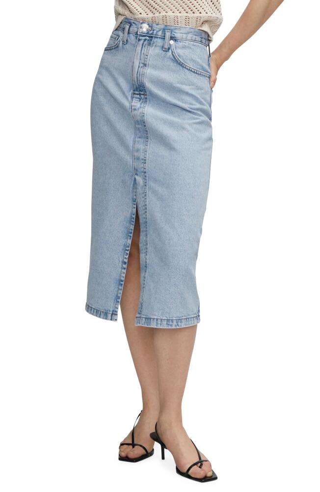 MANGO Denim Midi Skirt in Light Blue Cover