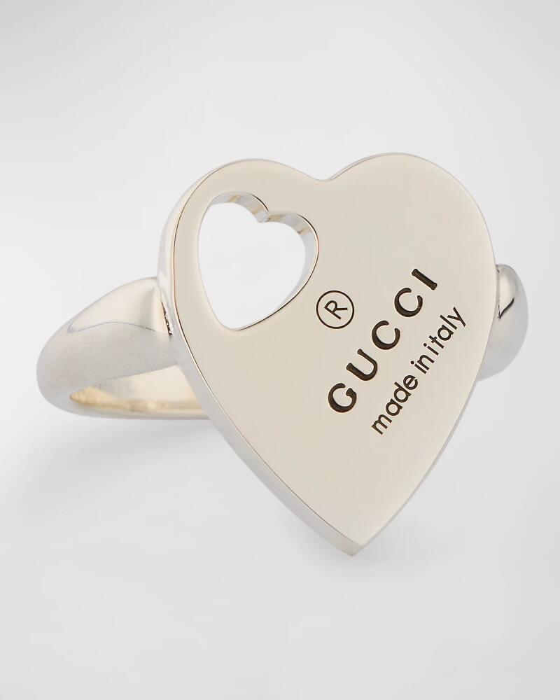 Gucci Trademark Cut-Out Heart Ring Cover