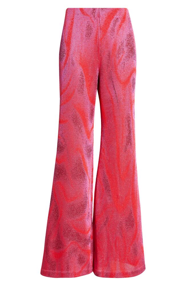 MACCAPANI The Easy Metallic Flare Pants in Fuxia/Red Cover