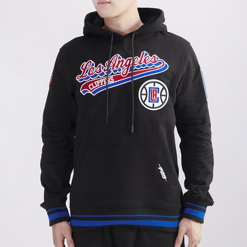 Pro Standard Clippers Script Fleece P/O Hoodie - Mens Black/Red Cover