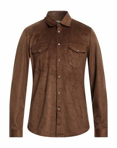 Grey Daniele Alessandrini Man Shirt Brown Polyester Cover