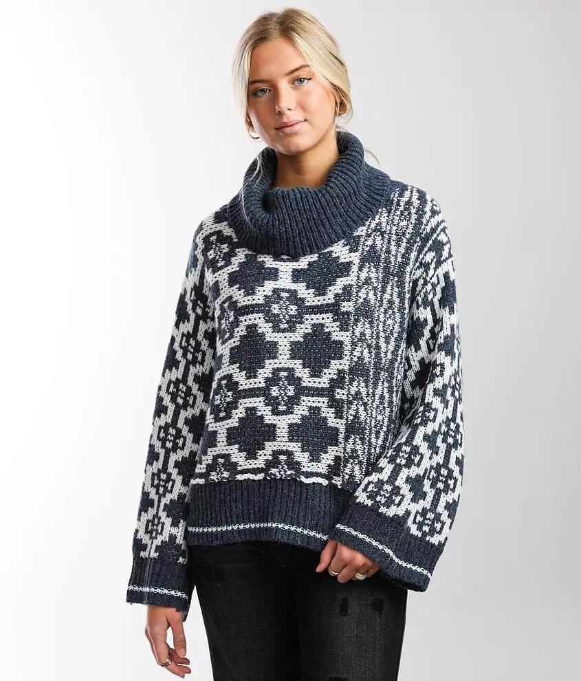 Hyfve Patterned Cowl Neck Sweater Cover