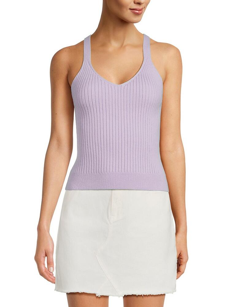 Lea & Viola Women's Ribbed Knit Tank Top - Violet Cover