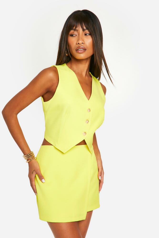 boohoo Womens Fitted Cropped Tank - Yellow Cover