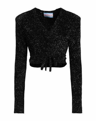 Eleonora Gottardi Woman Wrap cardigans Black Polyamide, Metal Cover