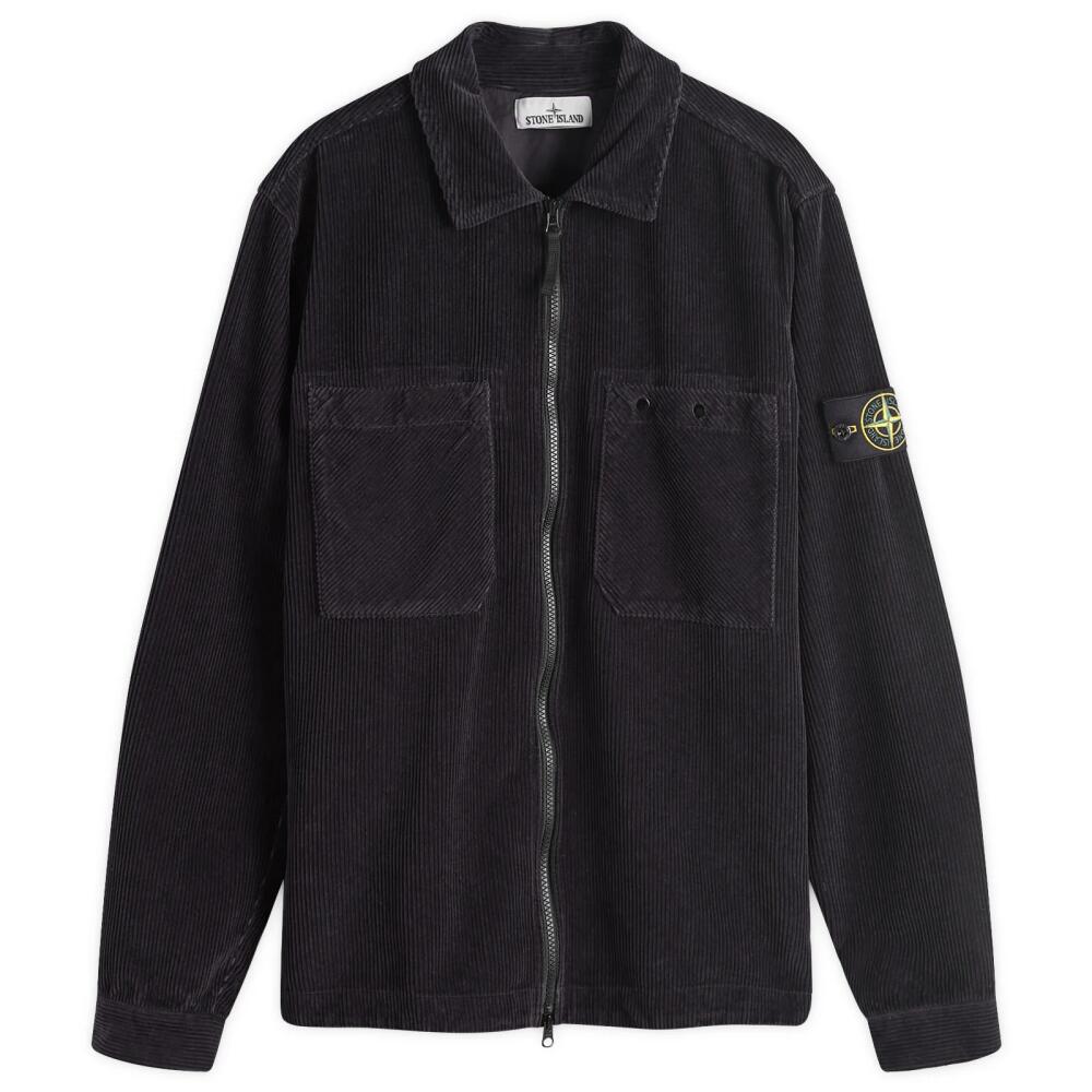 Stone Island Men's Corduroy Overshirt in Navy Blue Cover