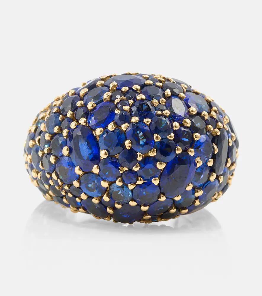 Octavia Elizabeth Azzurra Dome 18kt gold ring with sapphires Cover