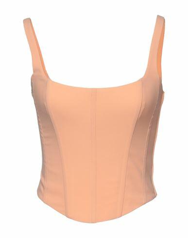 Patrizia Pepe Sera Woman Top Apricot Polyester, Elastane Cover