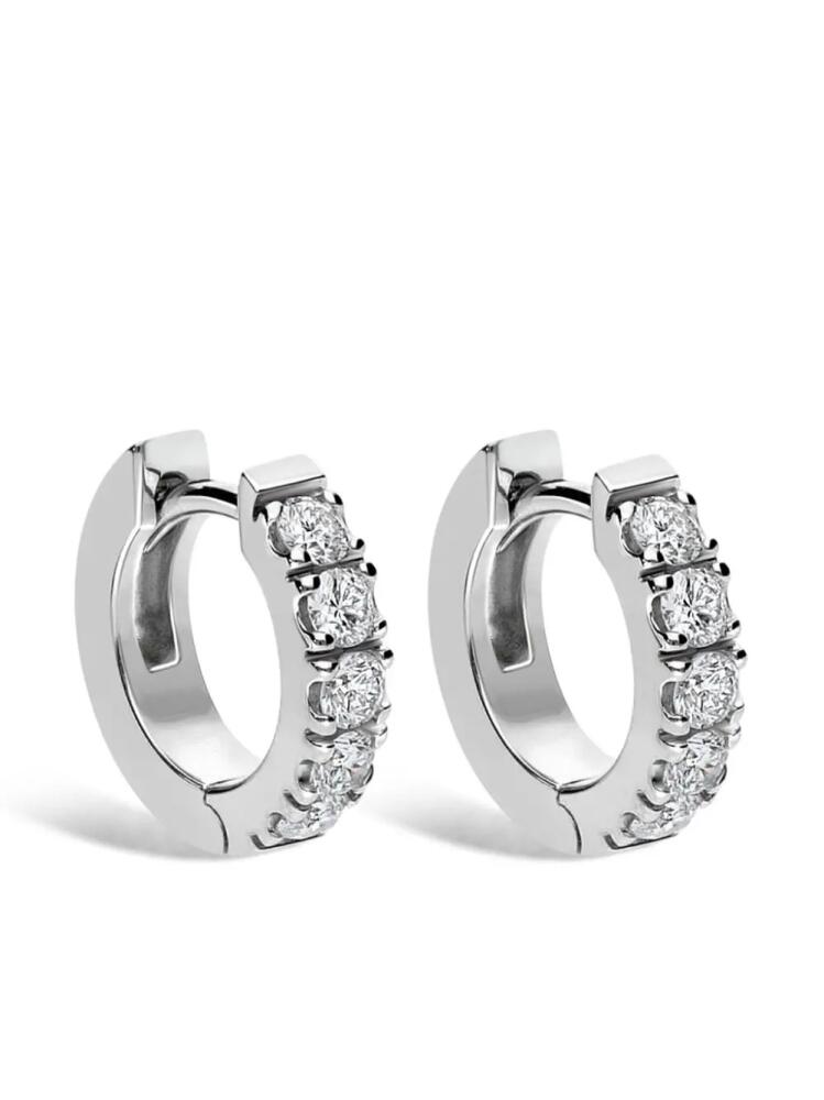 LEO PIZZO 18kt white gold small hoop diamond earrings - Silver Cover