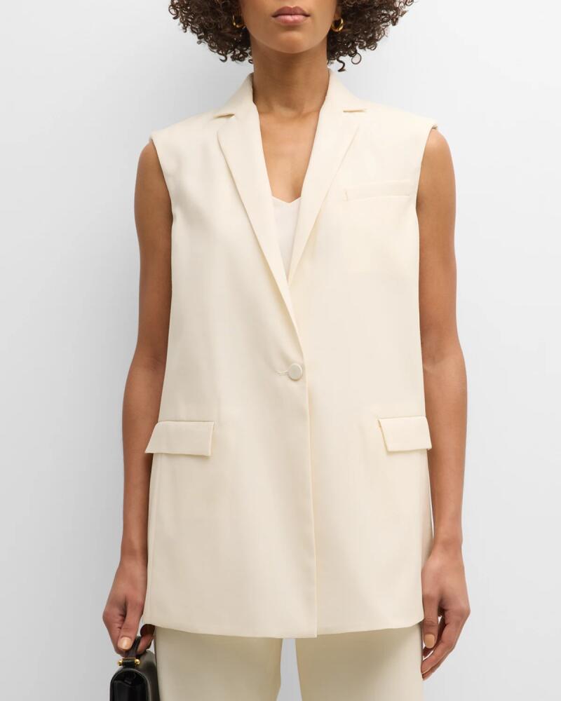 FABIANA FILIPPI Single-Button Straight Wool-Silk Vest Cover