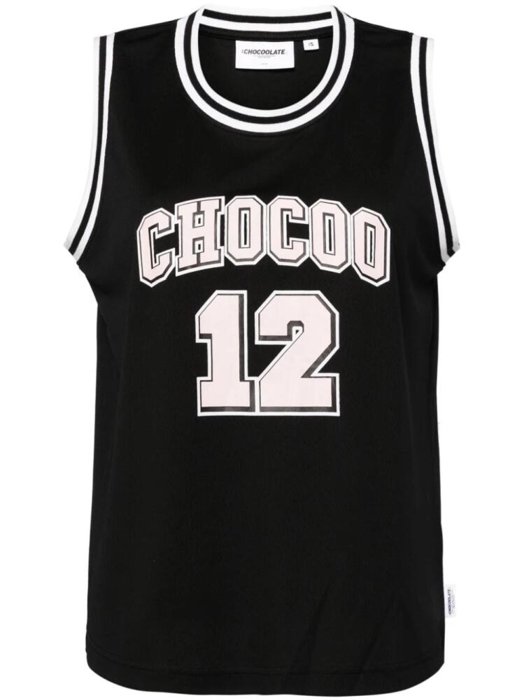 CHOCOOLATE logo and number tank top - Black Cover