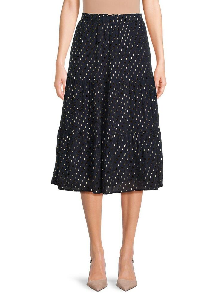 NANETTE nanette lepore Women's Print Midi Skirt - Nanette Navy Cover