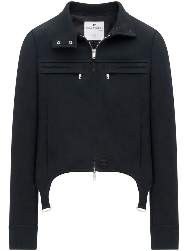 Courrèges shearling single-breasted jacket - Black Cover