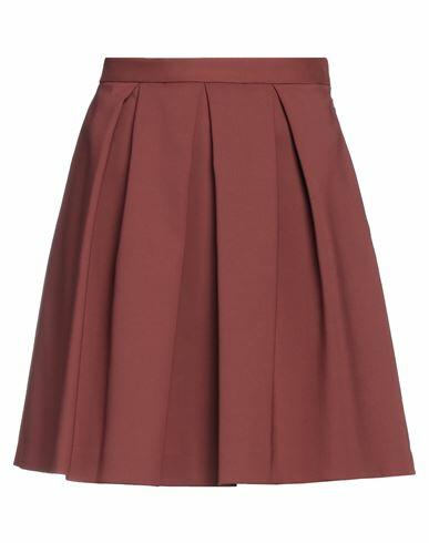 Simona Corsellini Woman Mini skirt Brown Cotton, Polyamide, Elastane Cover