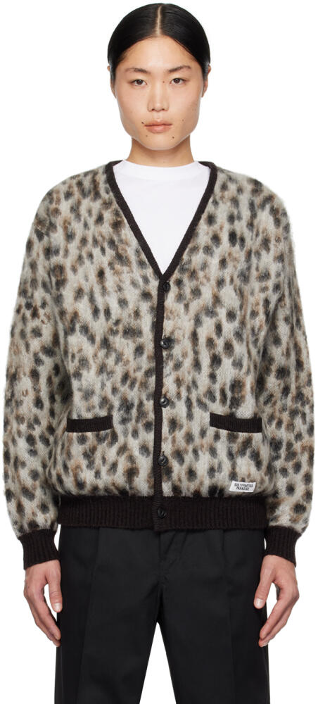 WACKO MARIA Off-White Leopard Cardigan Cover