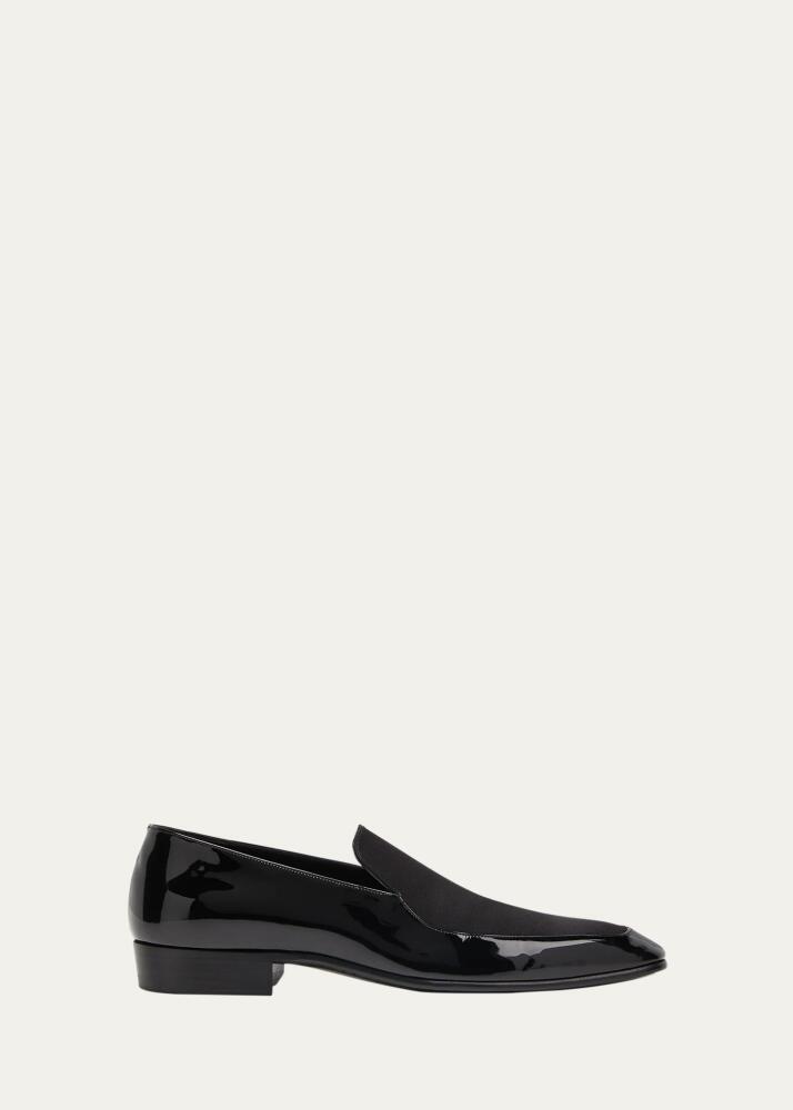 Saint Laurent Men's Gabriel Patent Leather and Satin Loafers Cover