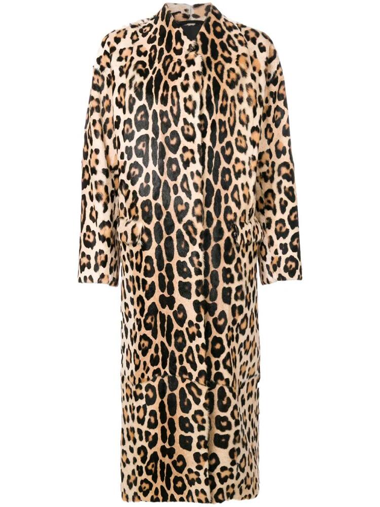 Liska leopard print coat - Brown Cover