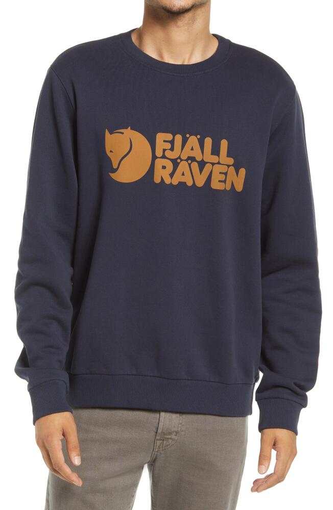 Fjällräven Men's Logo Organic Cotton Graphic Sweatshirt in Dark Navy Cover