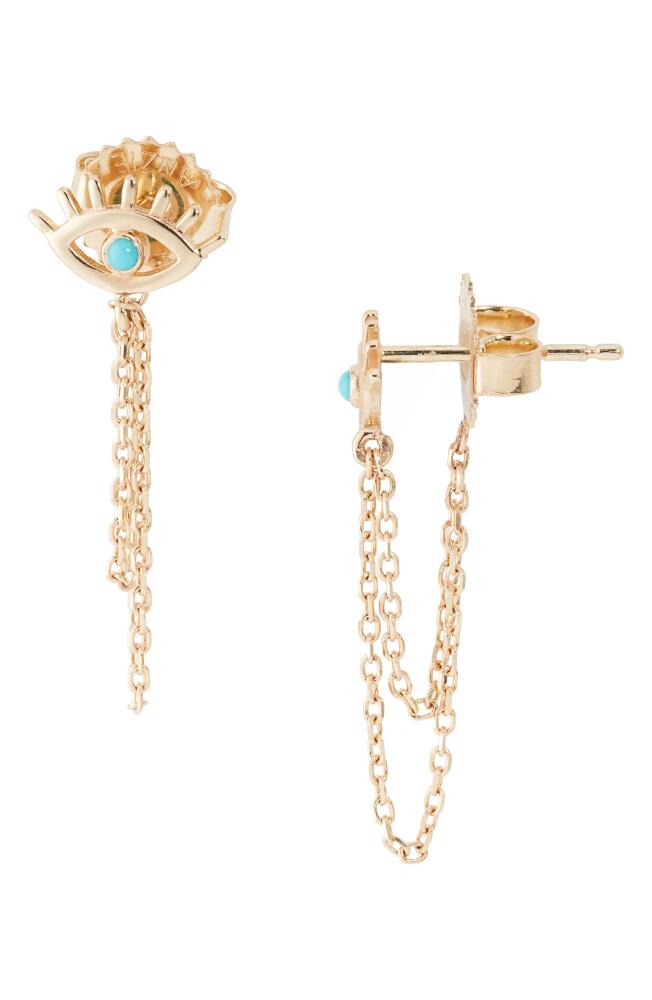 Anzie x Mel Soldera Evil Eye Chain Earrings in Turquoise Cover