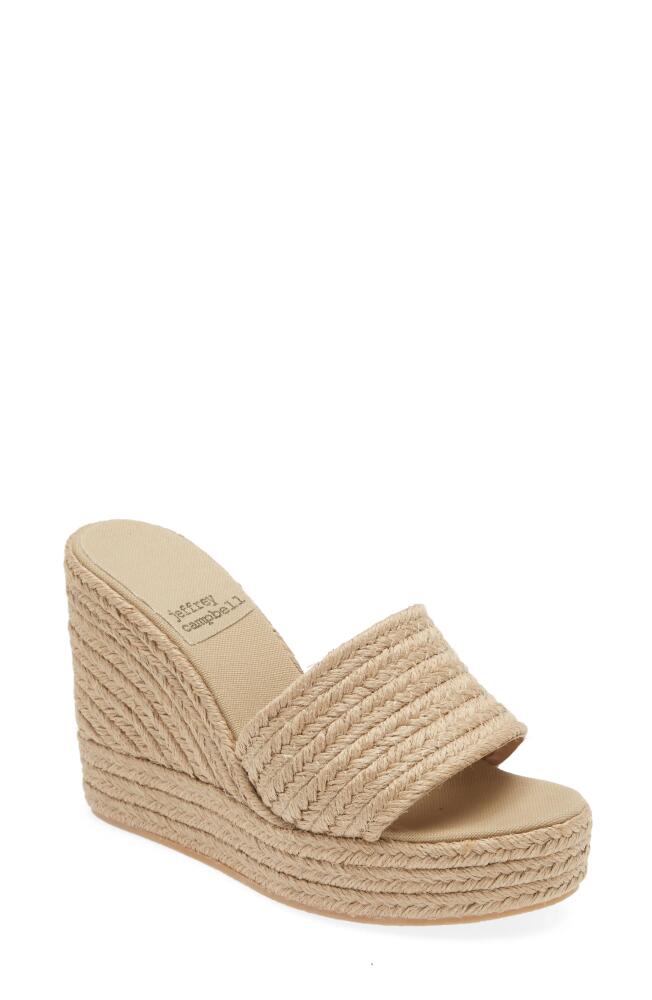 Jeffrey Campbell Sunlit Raffia Platform Wedge Sandal in Natural Cover