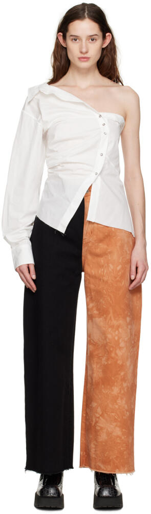 Marques Almeida White One Shoulder Shirt Cover