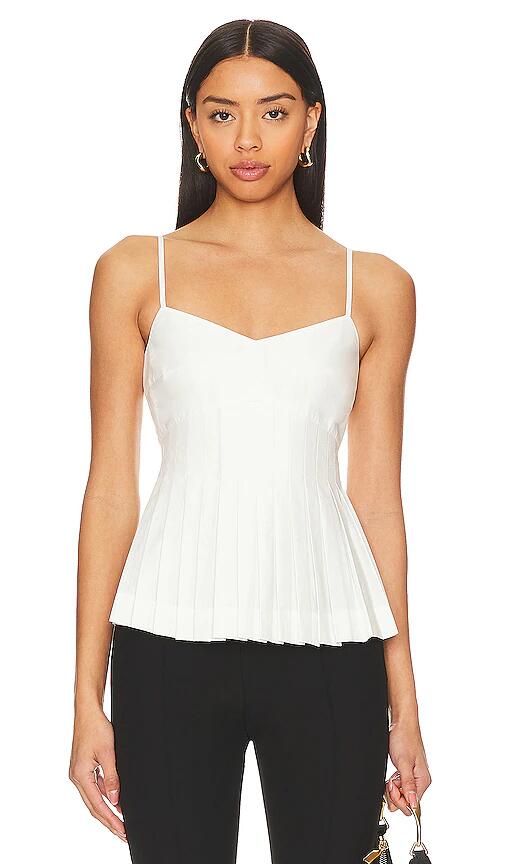 Rue Sophie Alma Pleated Top in White Cover