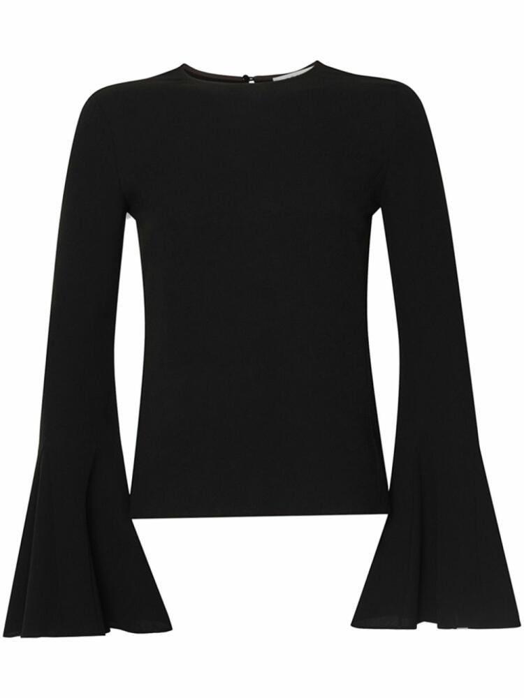 FRAME flutter-sleeve crepe de chine blouse - Black Cover