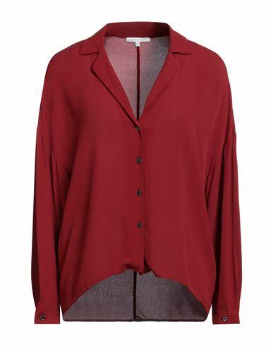 Patrizia Pepe Woman Shirt Brick red Viscose Cover