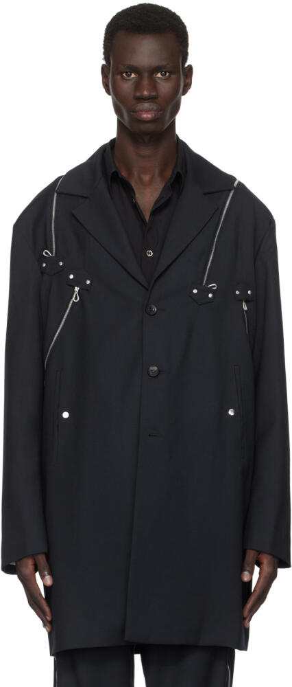 Kiko Kostadinov Navy Knox Multi Zip Blazer Cover