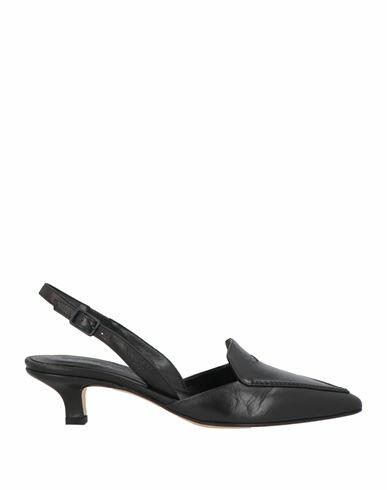 Pomme D'or Woman Pumps Black Leather Cover