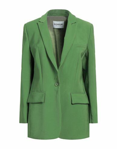 Dondup Woman Blazer Green Viscose, Polyester Cover