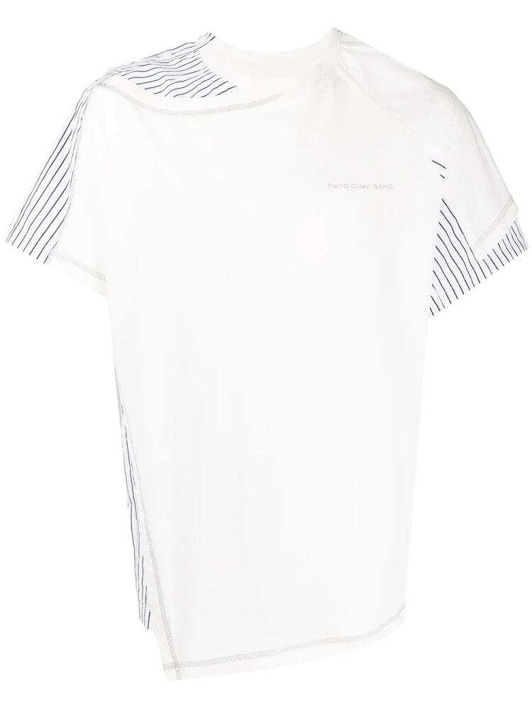 Feng Chen Wang cotton contrast-panel T-shirt - White Cover